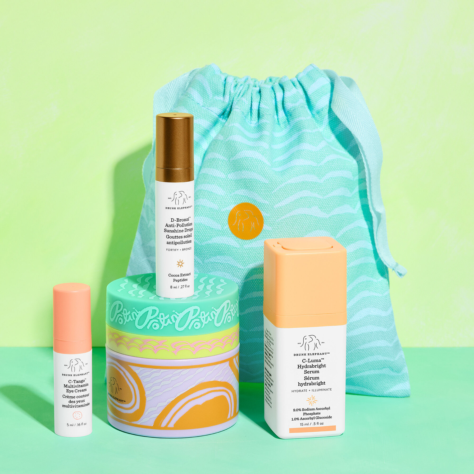 DRUNK ELEPHANT スキンケアセット　アイクリーム　クレンジング Brightening and moisturizing skincare kit | Drunk Elephant