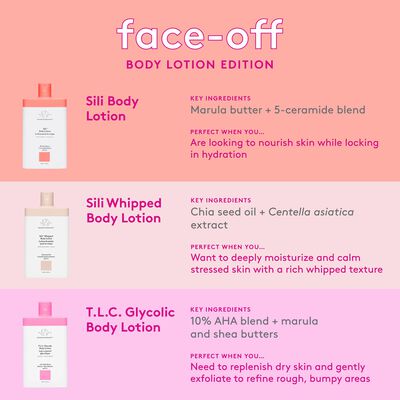 Sili™ Body Lotions stacked with Kamili Cream Body Cleansers against green background