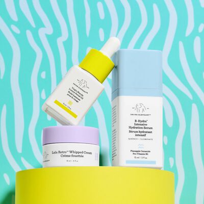 B-Hydra, Lala Retro, and Virgin Marula Oil stacked around one another