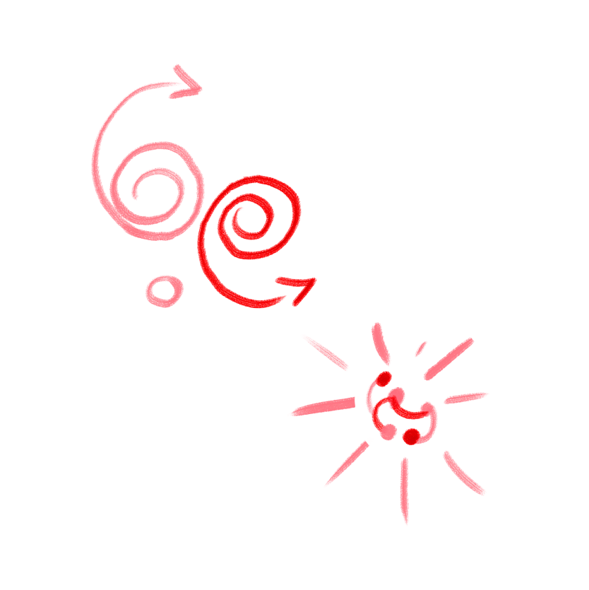 Illustration of swirls and a star