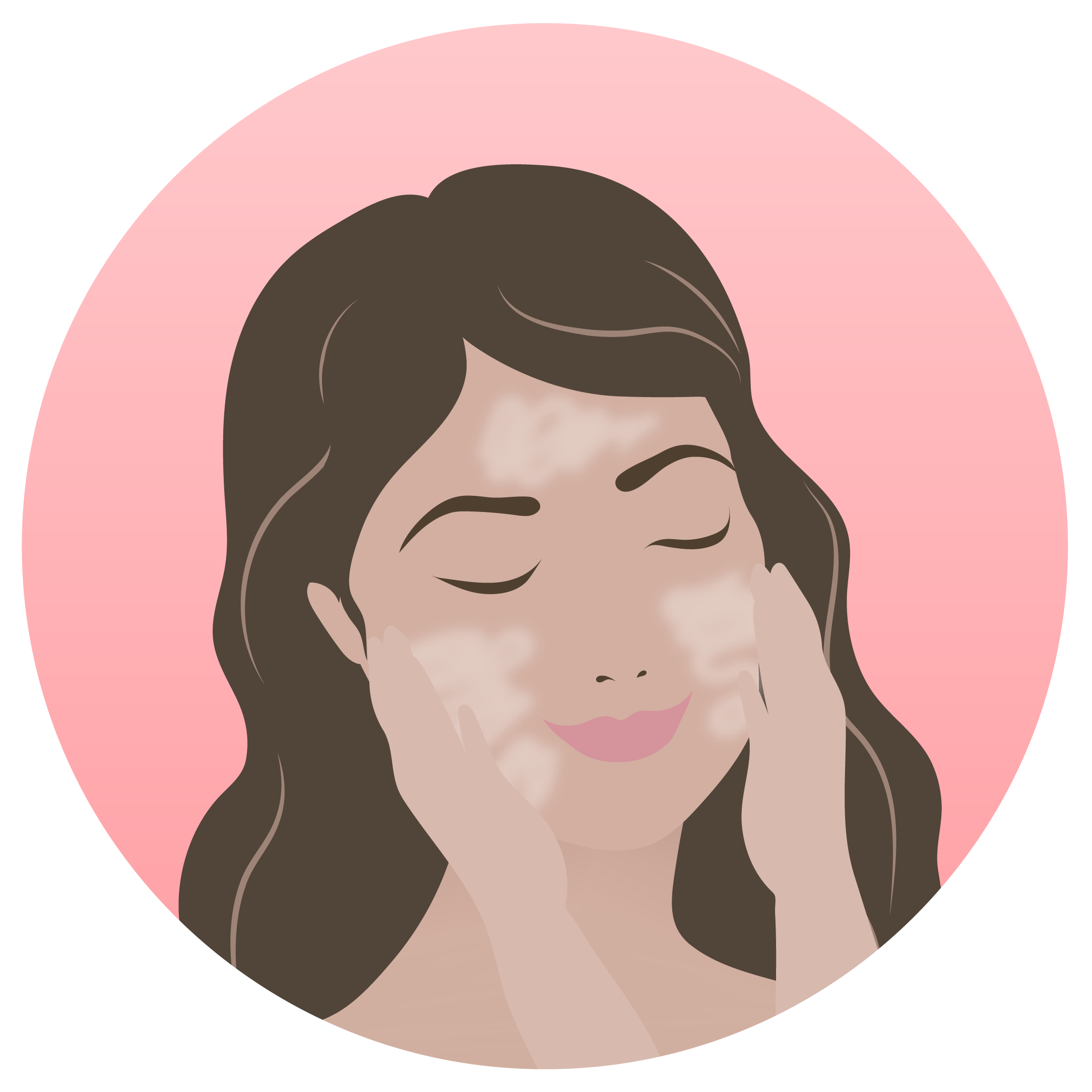 Illustration of woman applying bora barrier cream to her face.