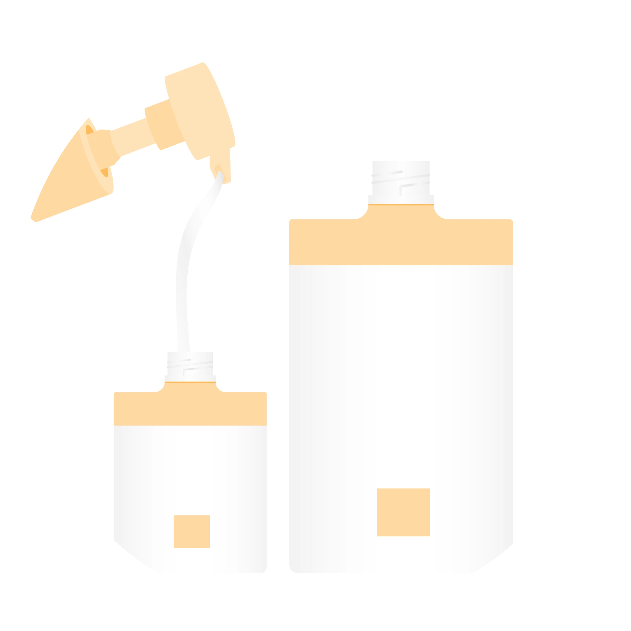 Illustration of two bottles being refilled