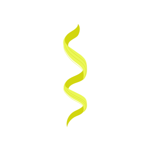 Illustration of a strand of bouncy hair.
