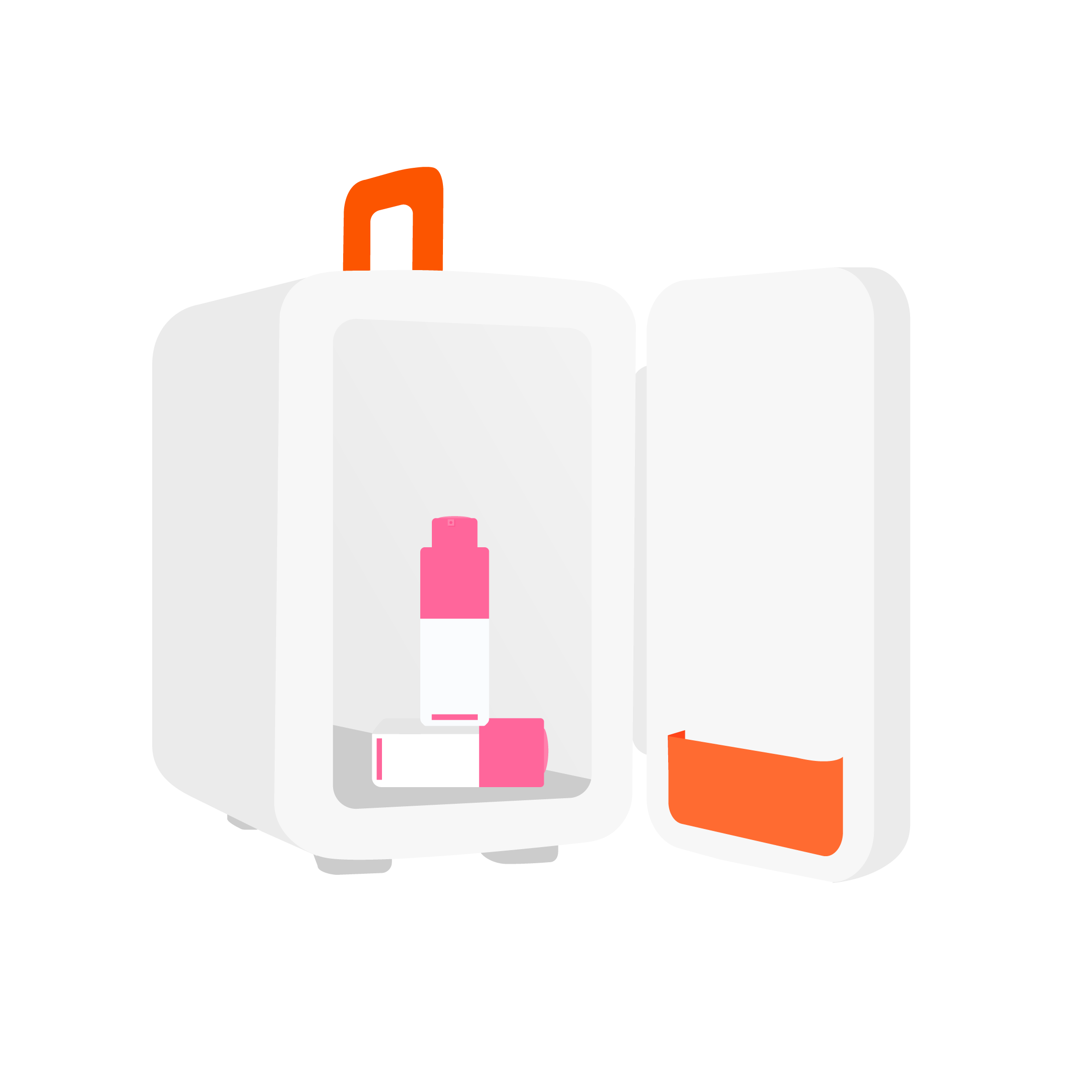 Illustration of A-Shaba Complex Eye Serums in a skincare fridge.