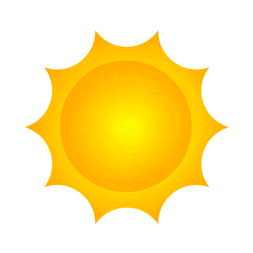 Illustration of a stylized sun spinning clockwise and then counterclockwise