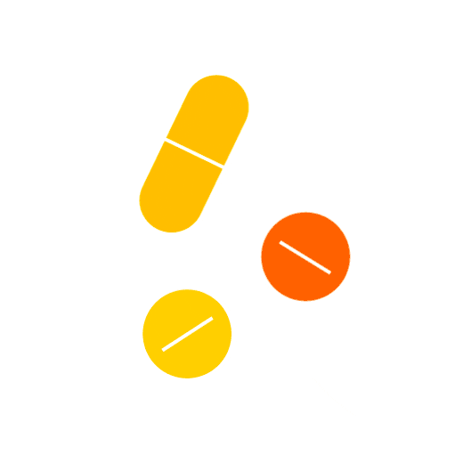 Illustration of vitamins on a white background.