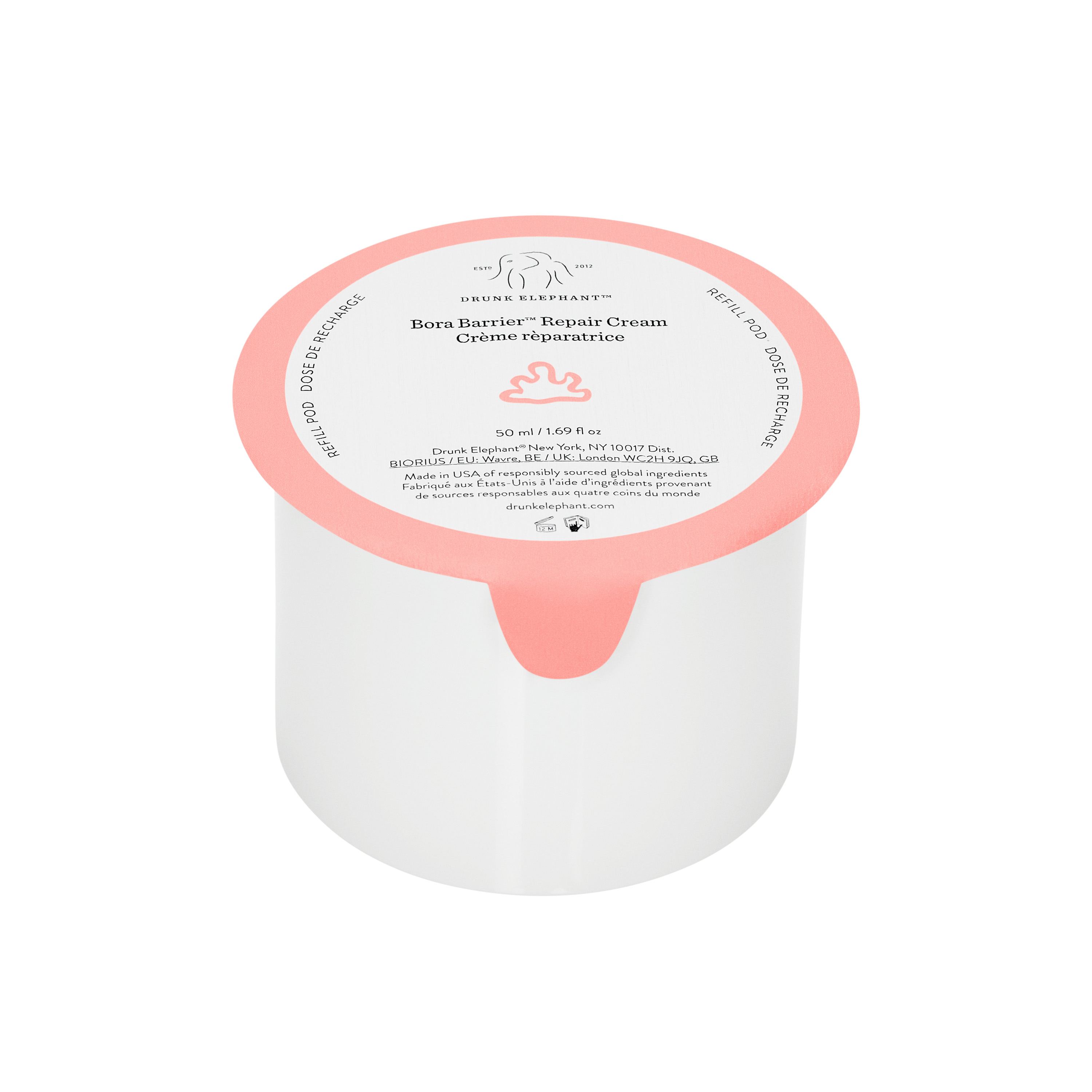 Drunk Elephant Bora Barrier Rich Repair Refillable Cream with 6-Butterlipid Complex 1.7 oz / 50 ml