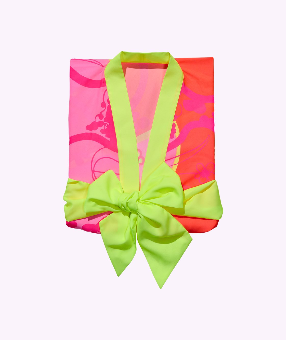    Drunk robe 3.0 with the sashed tied up in a bow. 