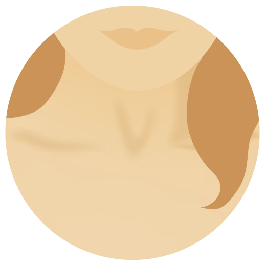 Illustration of a womans face and neck.