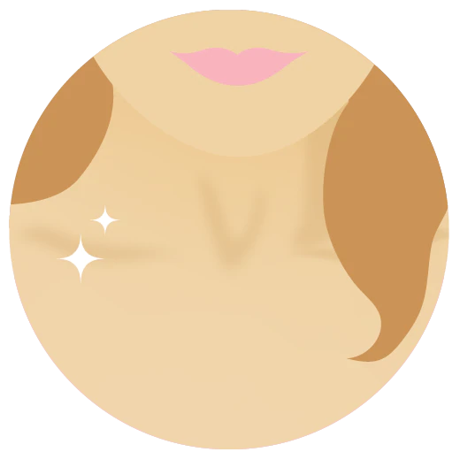 Illustration of womans lower face and neck.