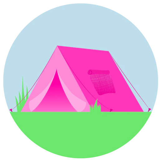 Illustration of a tent outdoors