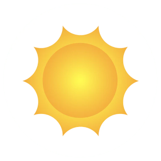 Illustration of yellow sun.