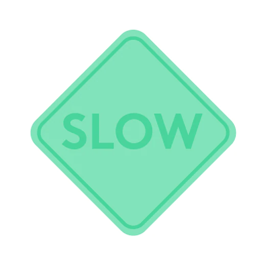 Illustration of a green slow sign
