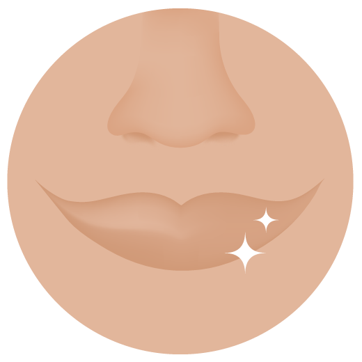 Illustration of nose and lips area.
