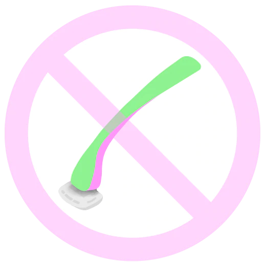 Illustration of green and pink razor.
