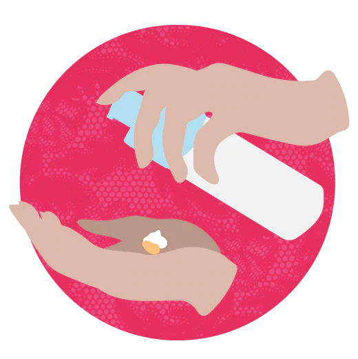 Illustration of B-Hydra being pumped into a hand with A-Passioni for an extra shot of hydration and vitamin B.