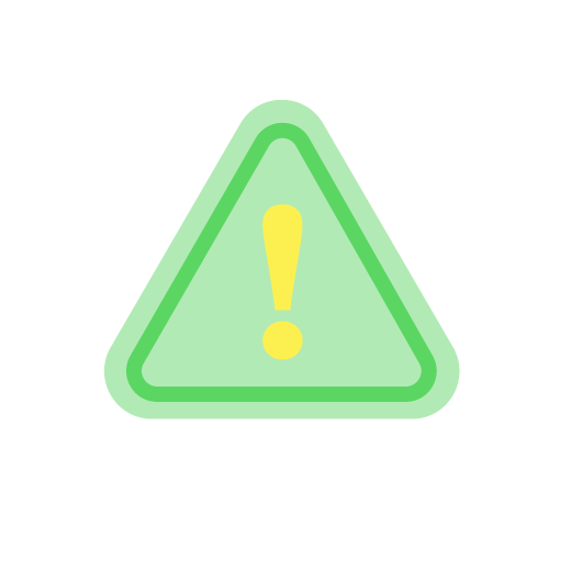 illustration of a triangular caution sign in green