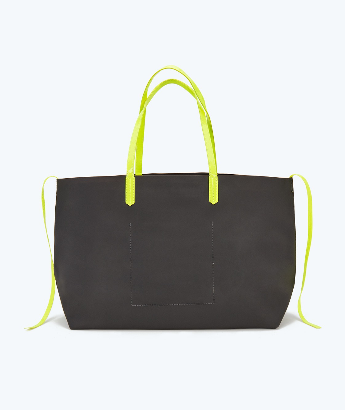 Neon Orange Totebag Rubber with Vegan Leather Handles