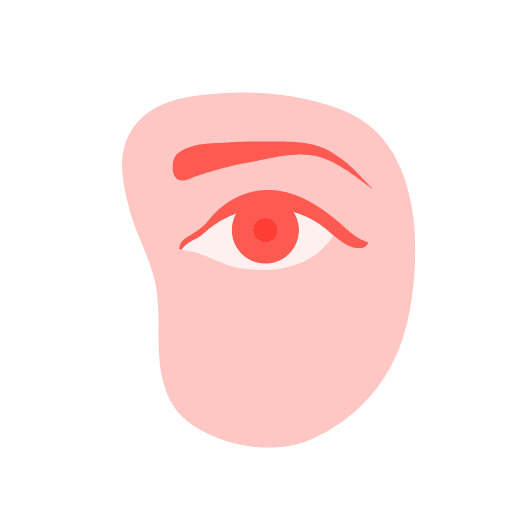 Illustration of Eye and Cheek area with birghtening lines underneath the eye.