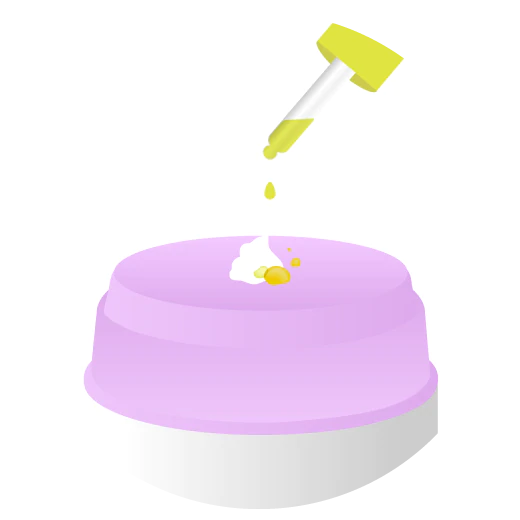 Illustraion of Lala Retro top with a pump of cream and a few drops of virgin marula oil.