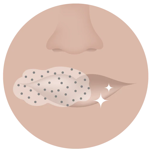 Illustration of product on lips