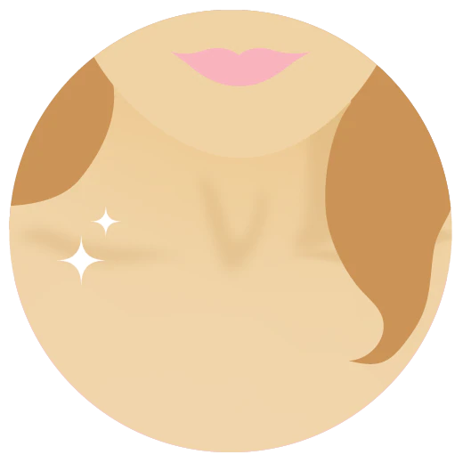 Illustration of a woman's neck cleaned and exfoliated.