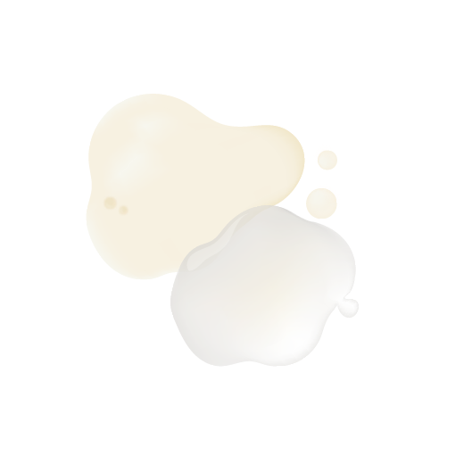 Illustration of Protini Cream goop and Protini Serum goop next to each other on a white background.
